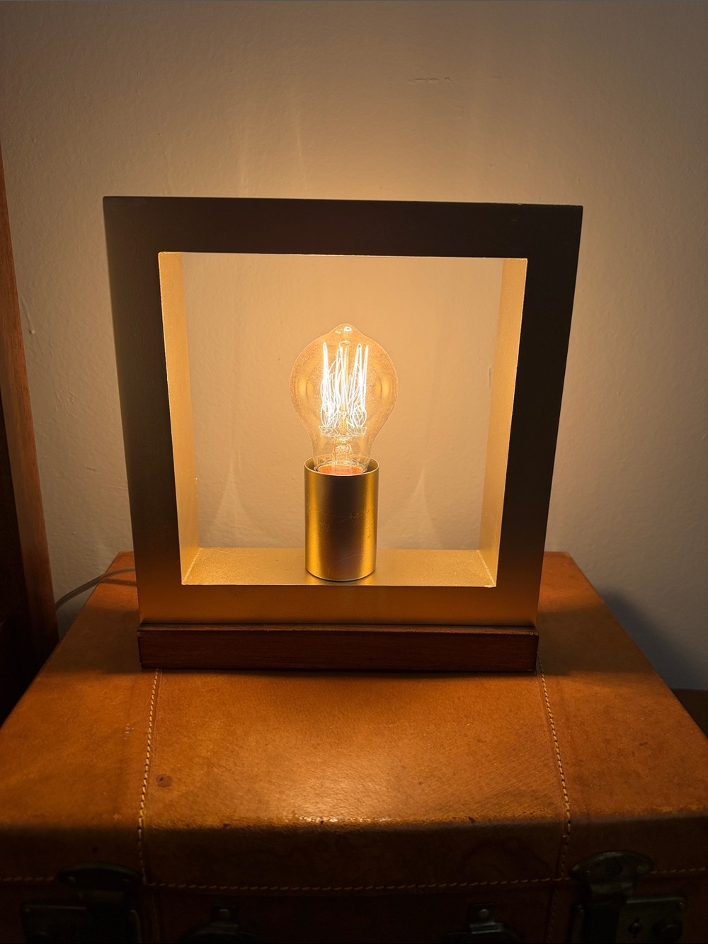 Modern Black Frame Table Lamp with Gold Socket  will ship without bulb